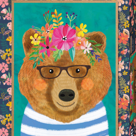 Floral Friends, oso galán: rompecabezas